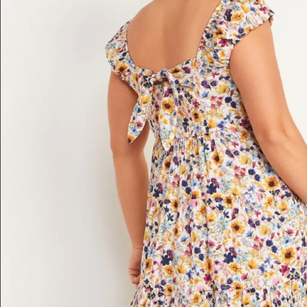 Old Navy Floral Tiered Seersucker Dress In Size XXL - Picture 4 of 4